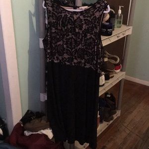 Black and white womans sleeveless dress